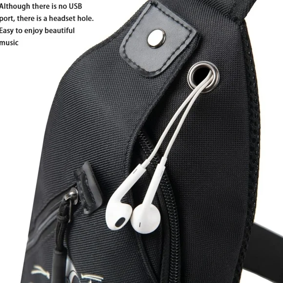 New! Astronaut With Guitar Rocket Black Sling Bag Backpack Kids Cartoon Fun - Picture 4 of 10